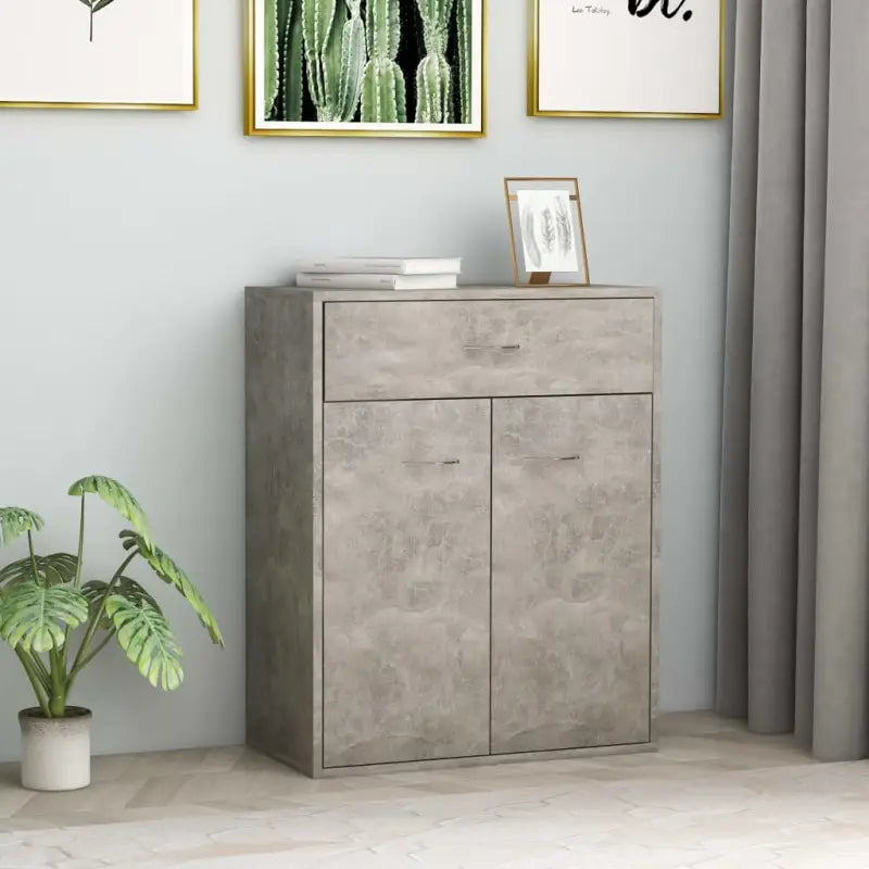 Dressoirs met bewerkt hout voor een minimalistische uitstraling - Betongrijs / 1 - Dressoirs & buffetkasten