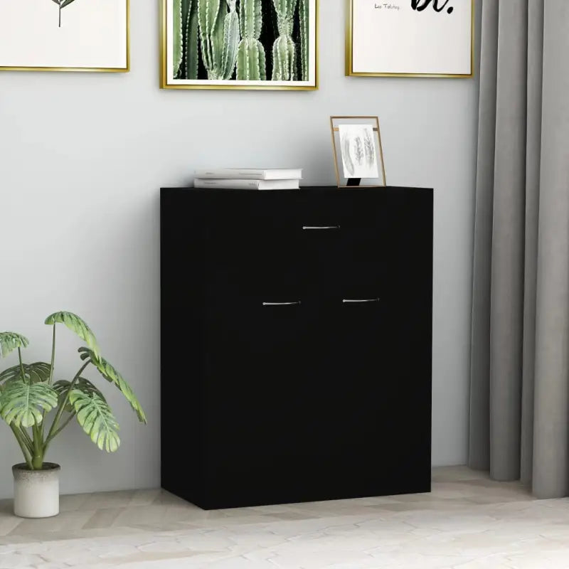 Dressoirs met bewerkt hout voor een minimalistische uitstraling - Zwart / 1 - Dressoirs & buffetkasten
