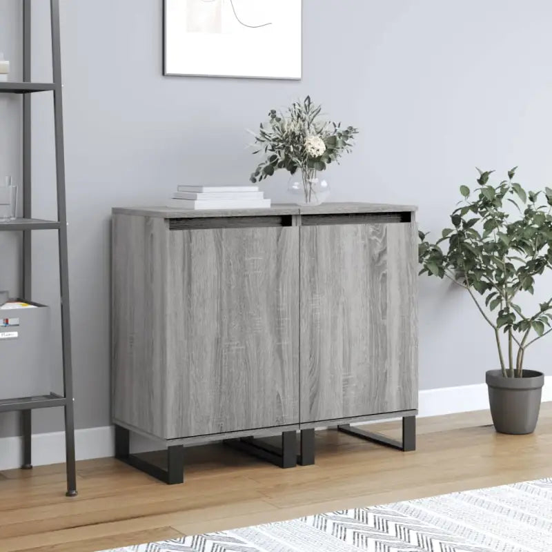 Dressoirs met metalen poten van bewerkt hout voor een tijdloze uitstraling - Grijs sonoma / 2 - Dressoirs & buffetkasten