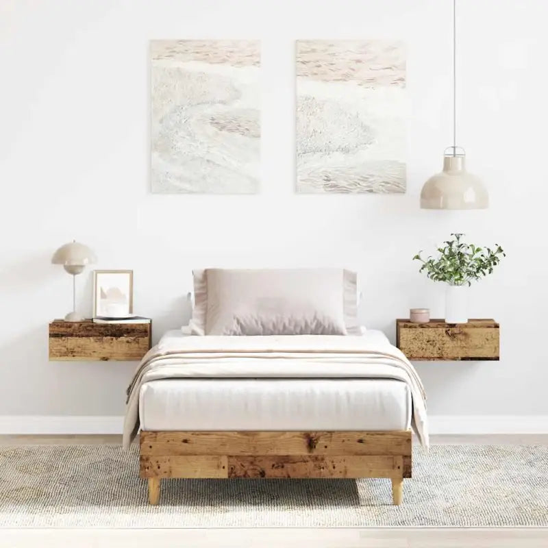 Duurzaam bedframe met multiplex lattenbodem voor een goede nachtrust - Oud hout / 75 x 190 cm - Bedden & bedframes