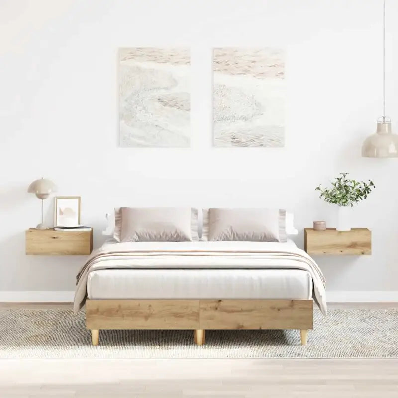 Duurzaam bedframe met multiplex lattenbodem voor een goede nachtrust - artisian oak / 120 x 190 cm - Bedden & bedframes