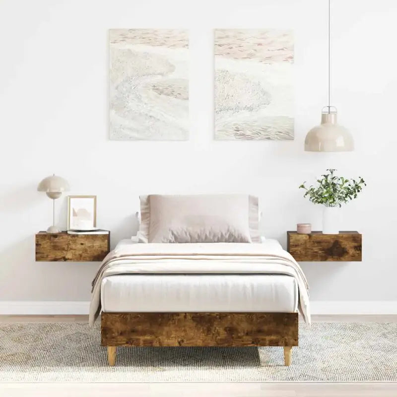 Duurzaam bedframe met multiplex lattenbodem voor een goede nachtrust - Gerookt eiken / 100 x 200 cm - Bedden & bedframes