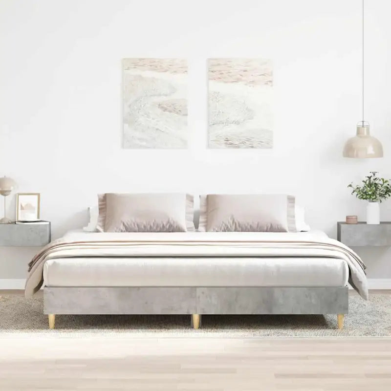 Duurzaam bedframe met multiplex lattenbodem voor een goede nachtrust - Betongrijs / 160 x 200 cm - Bedden & bedframes