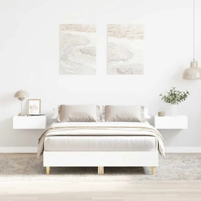 Duurzaam bedframe met multiplex lattenbodem voor een goede nachtrust - Wit / 135 x 190 cm - Bedden & bedframes