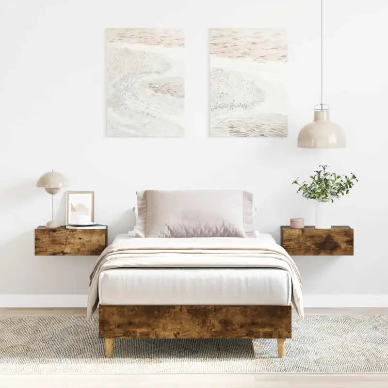 Duurzaam bedframe met multiplex lattenbodem voor een goede nachtrust - Gerookt eiken / 90 x 190 cm - Bedden & bedframes