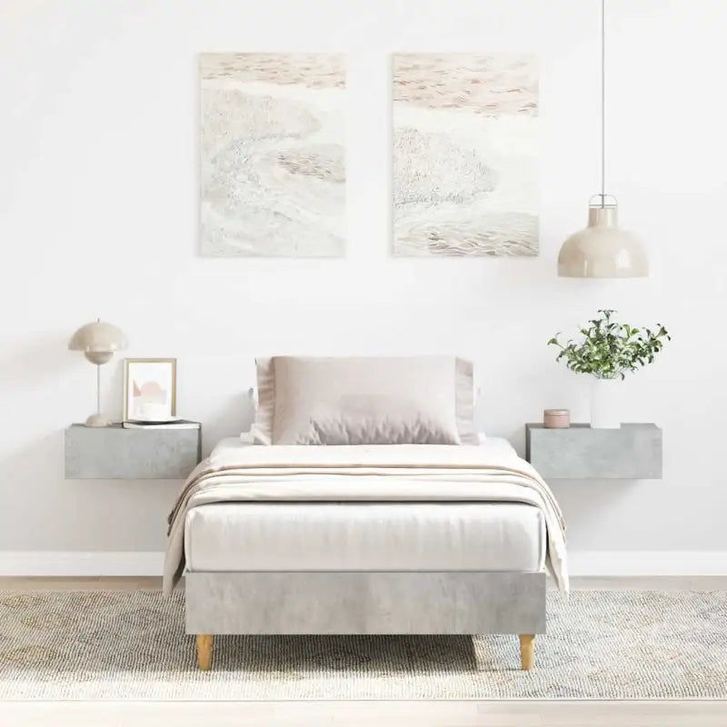 Duurzaam bedframe met multiplex lattenbodem voor een goede nachtrust - Betongrijs / 90 x 190 cm - Bedden & bedframes