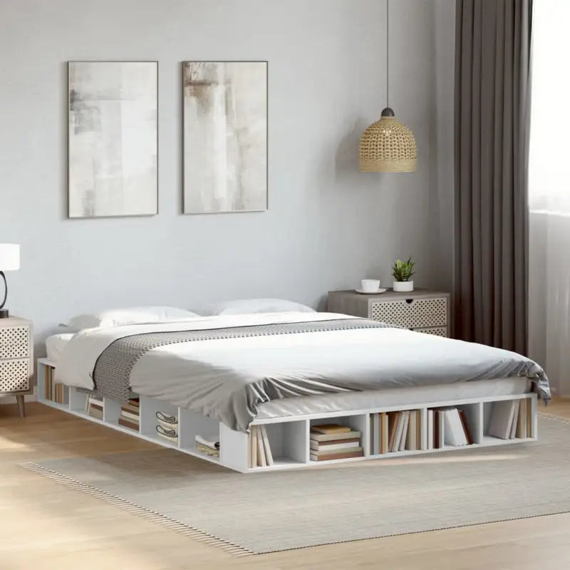 Duurzaam bedframe van bewerkt hout voor een comfortabele slaapkamer - Wit / 160 x 200 cm - Bedden & bedframes