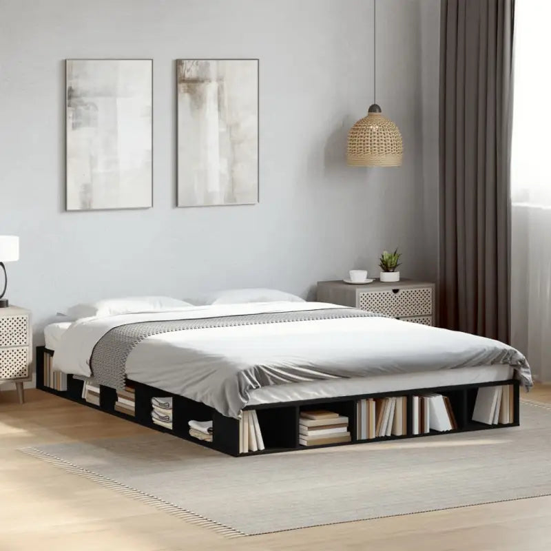 Duurzaam bedframe van bewerkt hout voor een comfortabele slaapkamer - Zwart / 140 x 200 cm - Bedden & bedframes