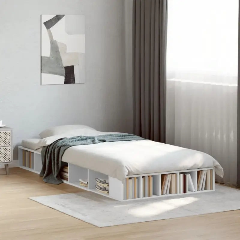 Duurzaam bedframe van bewerkt hout voor een comfortabele slaapkamer - Wit / 100 x 200 cm - Bedden & bedframes