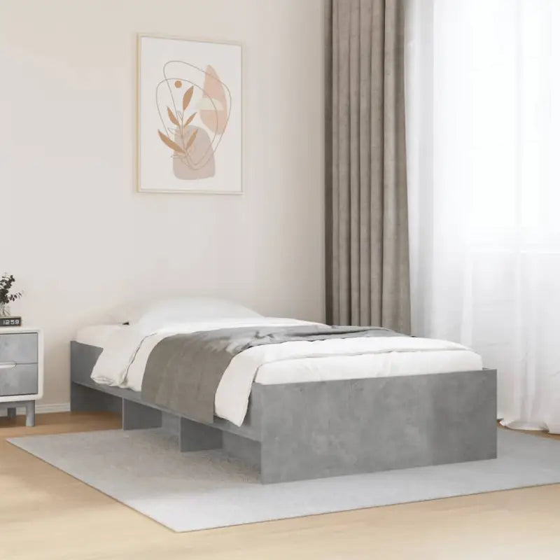Duurzaam bedframe van bewerkt hout voor een goede nachtrust - Betongrijs / 90 x 200 cm - Bedden & bedframes
