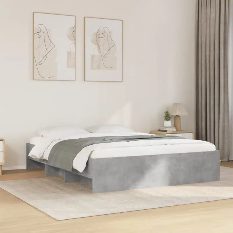 Duurzaam bedframe van bewerkt hout voor een goede nachtrust - Betongrijs / 150 x 200 cm - Bedden & bedframes