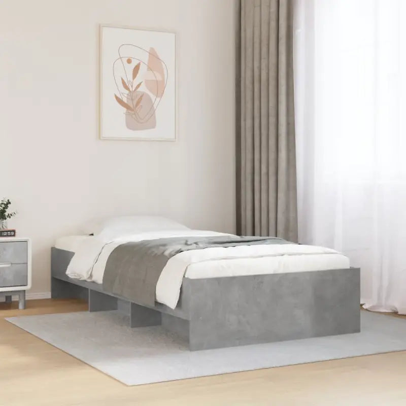 Duurzaam bedframe van bewerkt hout voor een goede nachtrust - Betongrijs / 75 x 190 cm - Bedden & bedframes