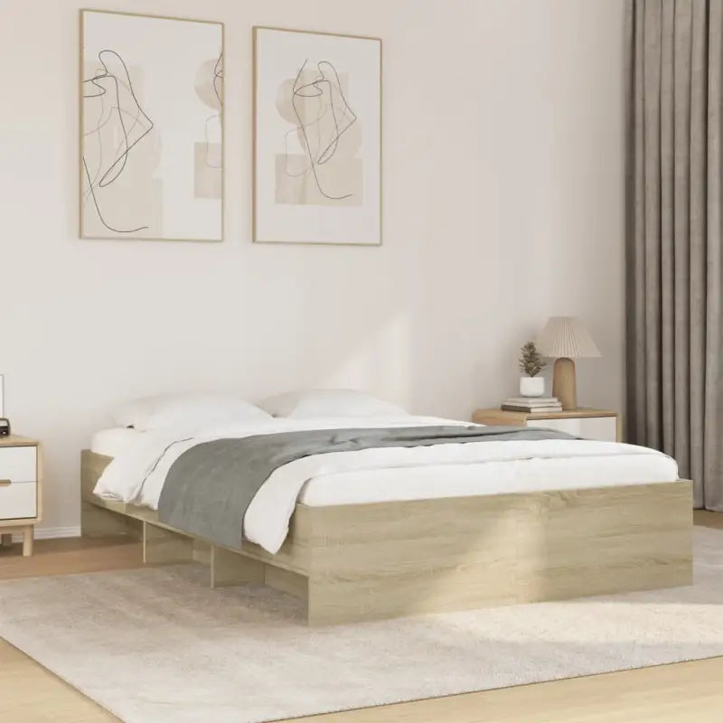 Duurzaam bedframe van bewerkt hout voor een goede nachtrust - Sonoma eiken / 140 x 190 cm - Bedden & bedframes