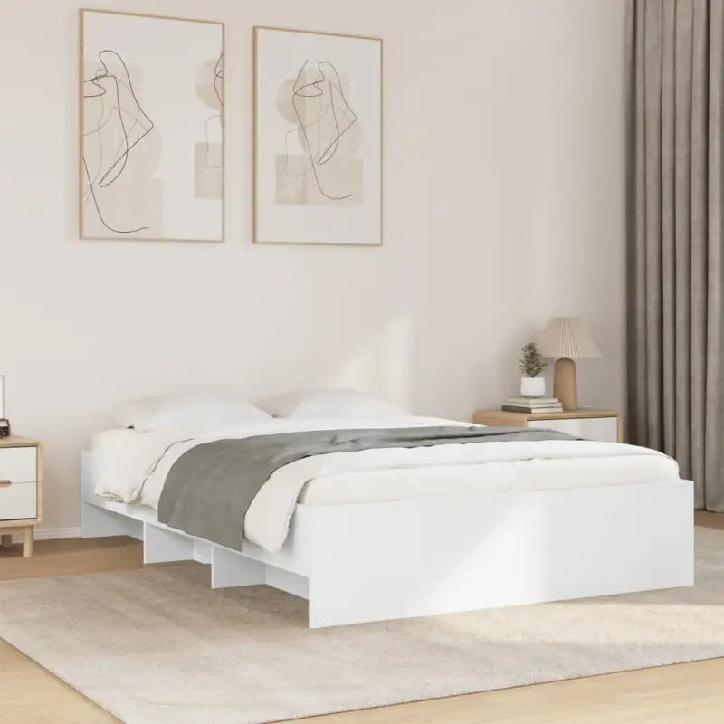Duurzaam bedframe van bewerkt hout voor een goede nachtrust - Wit / 140 x 190 cm - Bedden & bedframes