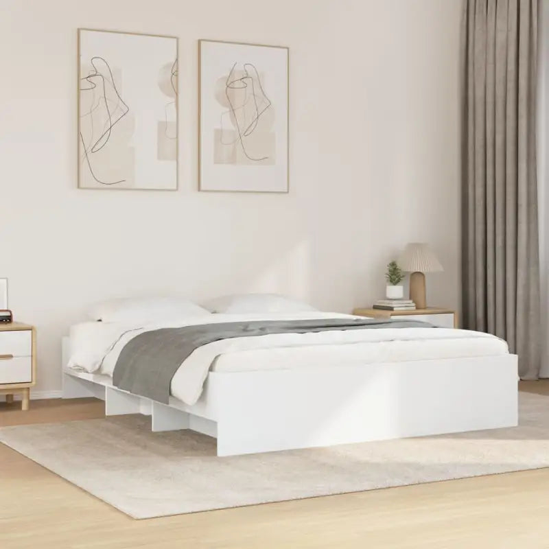 Duurzaam bedframe van bewerkt hout voor een goede nachtrust - Wit / 160 x 200 cm - Bedden & bedframes