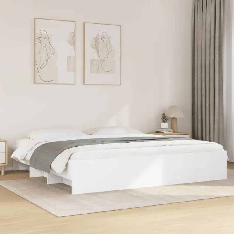 Duurzaam bedframe van bewerkt hout voor een goede nachtrust - Wit / 180 x 200 cm - Bedden & bedframes