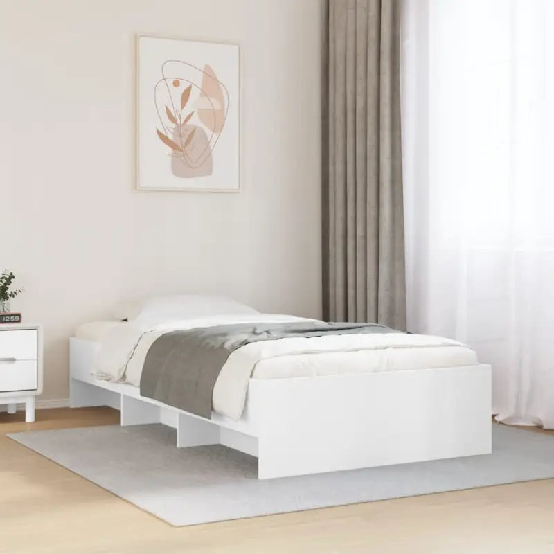 Duurzaam bedframe van bewerkt hout voor een goede nachtrust - Wit / 75 x 190 cm - Bedden & bedframes