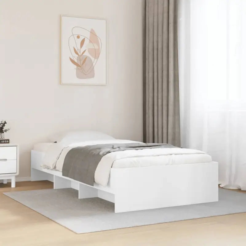 Duurzaam bedframe van bewerkt hout voor een goede nachtrust - Wit / 90 x 190 cm - Bedden & bedframes