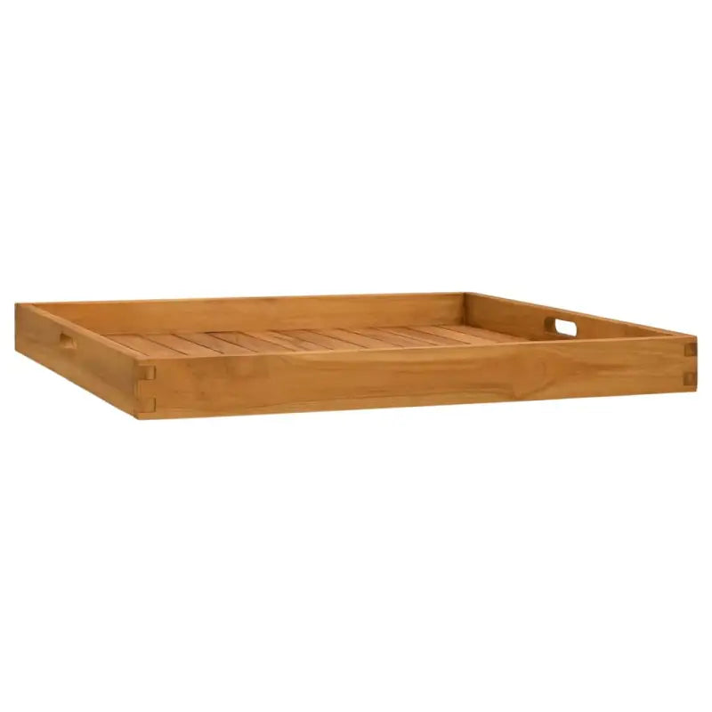 Duurzaam hard teakhout dienblad met opstaande randen en fijn geschuurd oppervlak - 70 x 70 cm - Opdekschalen