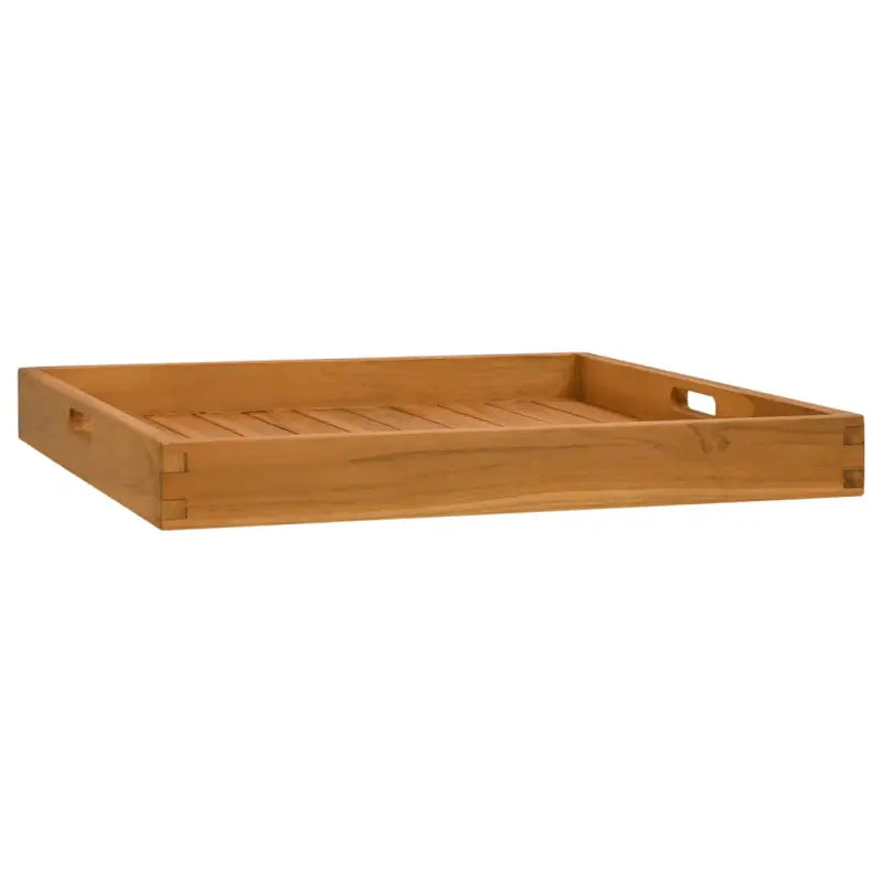 Duurzaam hard teakhout dienblad met opstaande randen en fijn geschuurd oppervlak - 60 x 60 cm - Opdekschalen