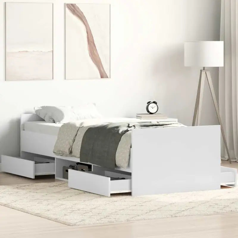 Duurzaam hout bedframe voor comfortabele nachten - Wit / 100 x 200 cm - Bedden & bedframes