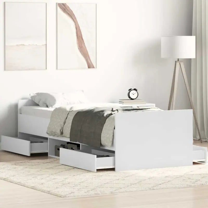 Duurzaam hout bedframe voor comfortabele nachten - Wit / 90 x 190 cm - Bedden & bedframes
