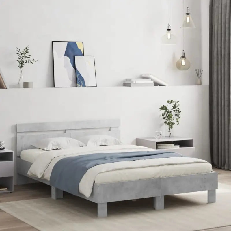 Duurzaam houten bedframe voor een goede nachtrust - Betongrijs / 120 x 200 cm - Bedden & bedframes
