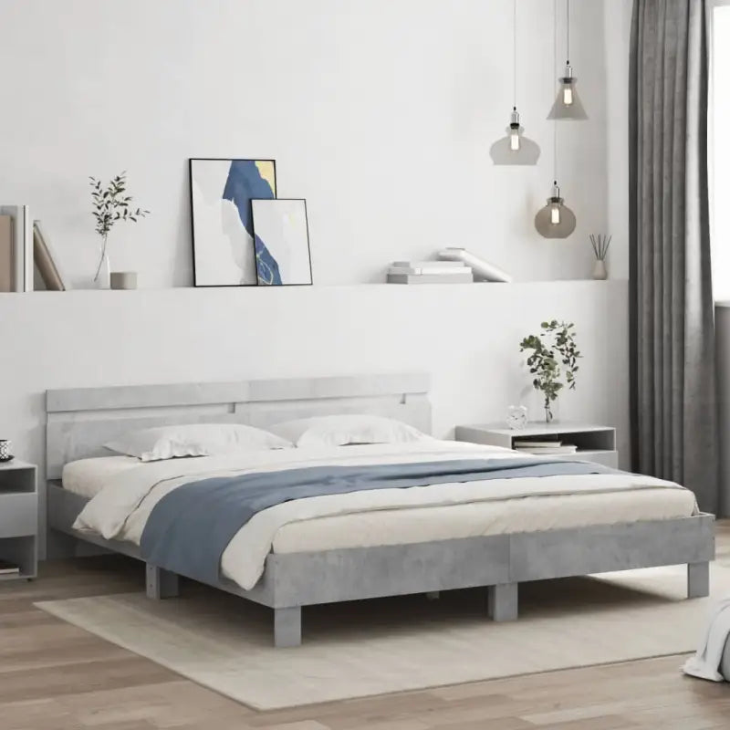 Duurzaam houten bedframe voor een goede nachtrust - Betongrijs / 200 x 200 cm - Bedden & bedframes