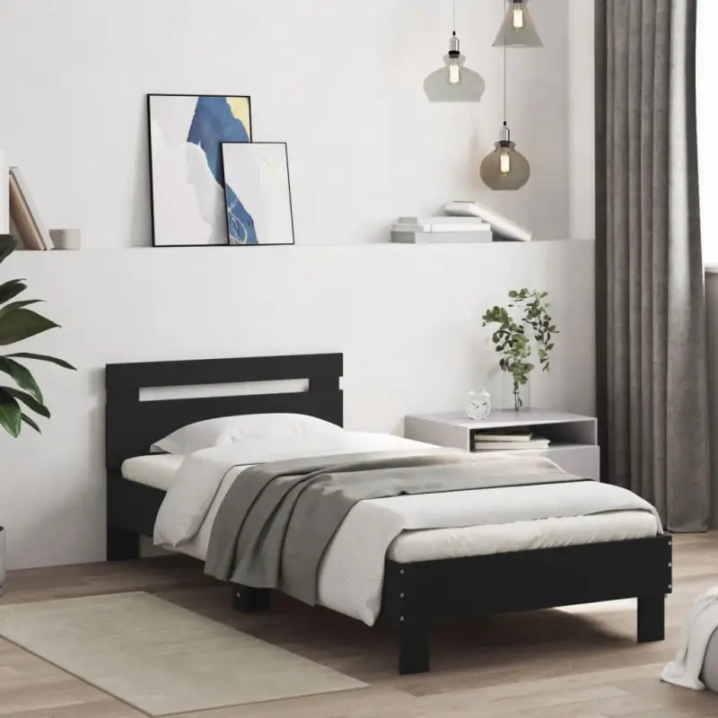 Duurzaam houten bedframe voor een goede nachtrust - Zwart / 75 x 190 cm - Bedden & bedframes