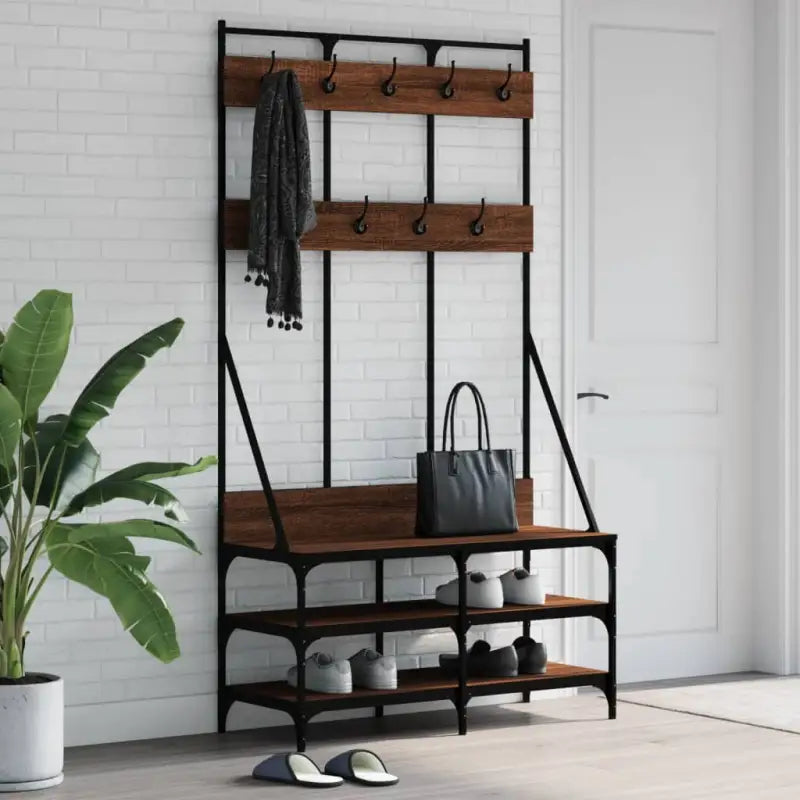 Duurzaam houten kledingrek voor een opgeruimde kast - bruin eikenkleur / 1 - Kledingrekken & kastinrichting