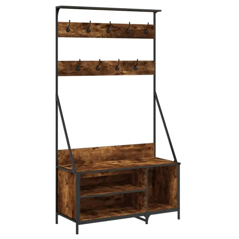 Duurzaam Houten Kledingrek voor Ruimte en Stevigheid - Gerookt eiken / 1 - Kledingrekken & kastinrichting