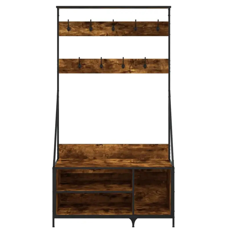 Duurzaam Houten Kledingrek voor Ruimte en Stevigheid - Gerookt eiken / 1 - Kledingrekken & kastinrichting