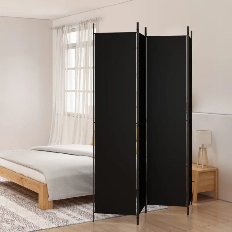 Duurzaam kamerscherm voor het verdelen van ruimtes en privacy - Zwart / 200 x 220 cm / 4 - Kamerschermen