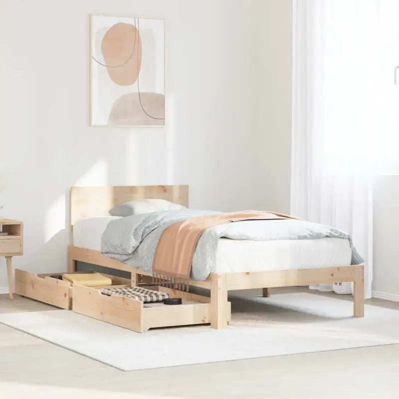 Duurzaam massief grenenhout bedframe voor een goede nachtrust - Naturel / 90 x 200 cm - Bedden & bedframes