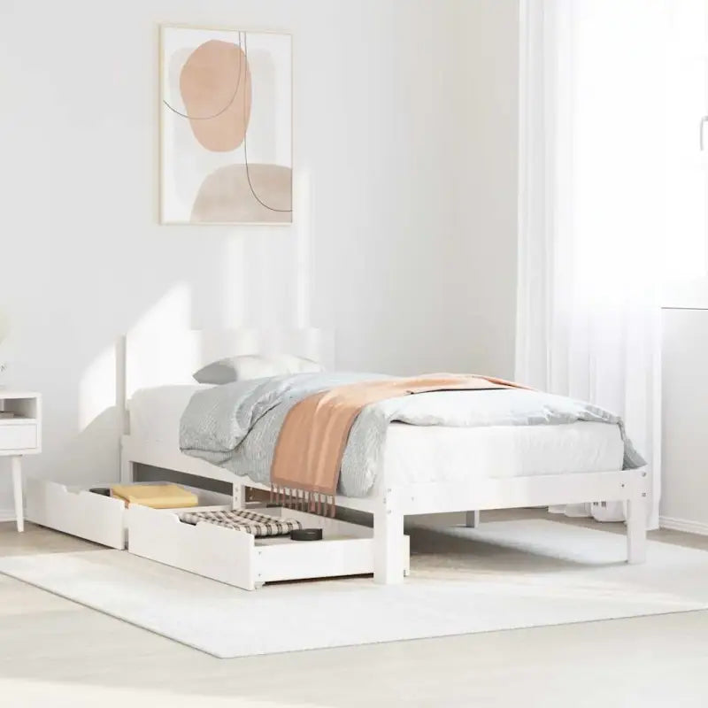 Duurzaam massief grenenhout bedframe voor een goede nachtrust - Wit / 75 x 190 cm - Bedden & bedframes