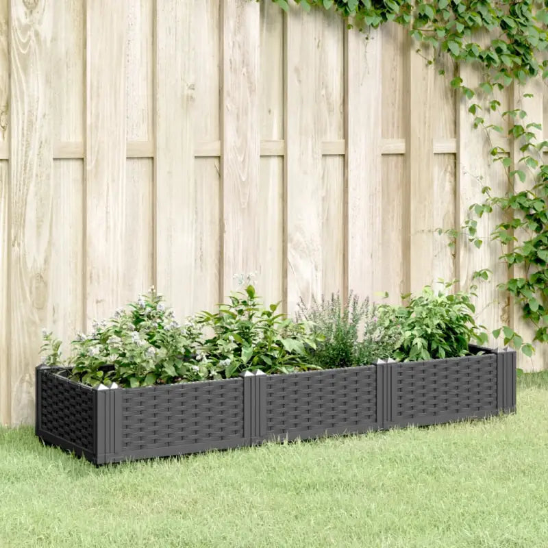 Duurzame bloempotten en plantenbakken voor je tuin of keukenruimte - Zwart / 125 x 40 x 28,5 cm / 1 - Bloempotten &