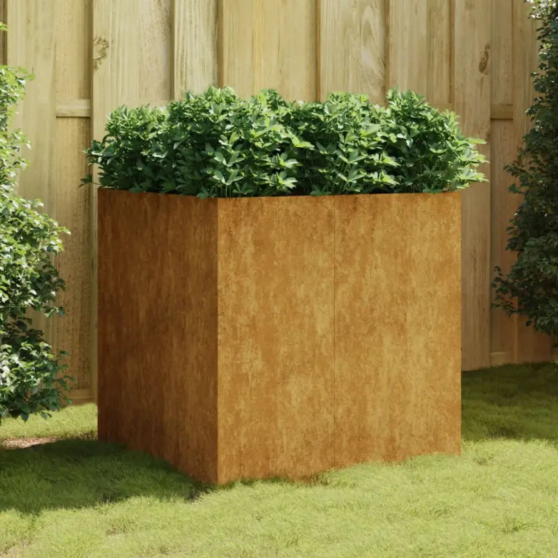 Duurzame cortenstaal plantenbakken met open bodem voor tuin en balkon - 80 x 80 x 80 cm / 1 - Bloempotten &