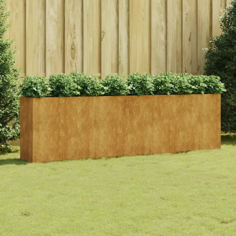 Duurzame cortenstaal plantenbakken met open bodem voor tuin en balkon - 280 x 40 x 80 cm / 1 - Bloempotten &