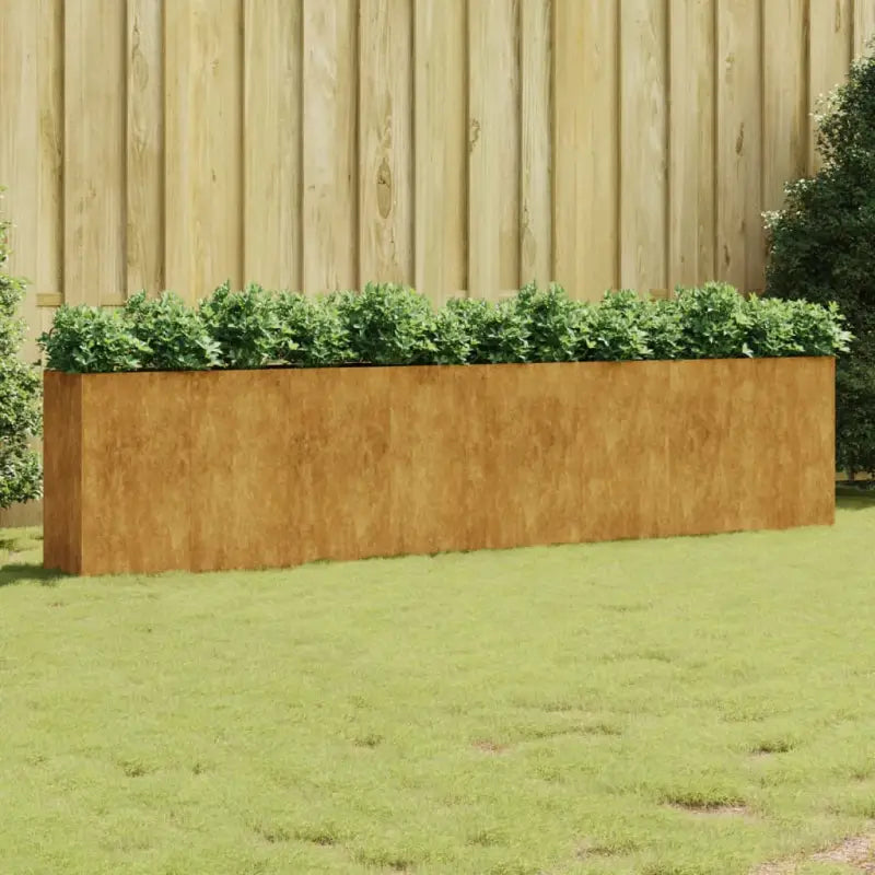 Duurzame cortenstaal plantenbakken met open bodem voor tuin en balkon - 360 x 40 x 80 cm / 1 - Bloempotten &
