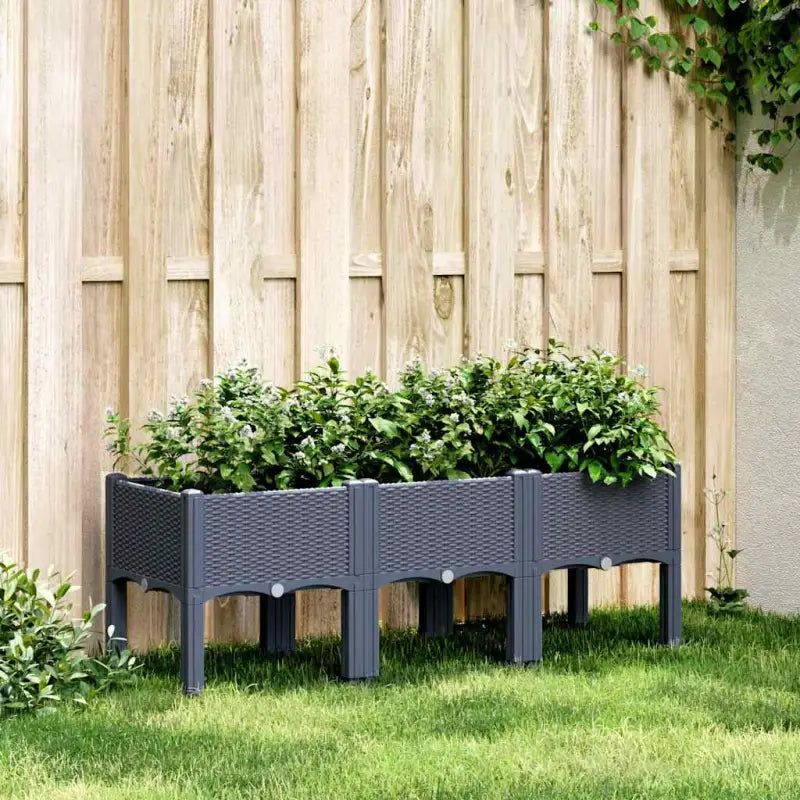 Duurzame plantenbak voor klimplanten in tuin of op terras - Blauwgrijs / 120 x 40 x 42 cm / 1 - Bloempotten &