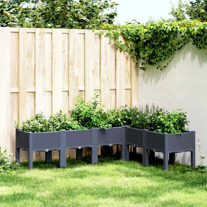Duurzame plantenbak voor klimplanten in tuin of op terras - Blauwgrijs / 160 x 120 x 42 cm / 1 - Bloempotten &