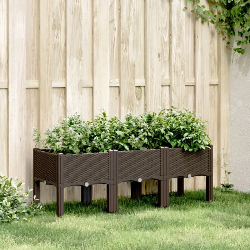 Duurzame plantenbak voor klimplanten in tuin of op terras - Bruin / 120 x 40 x 42 cm / 1 - Bloempotten & plantenbakken
