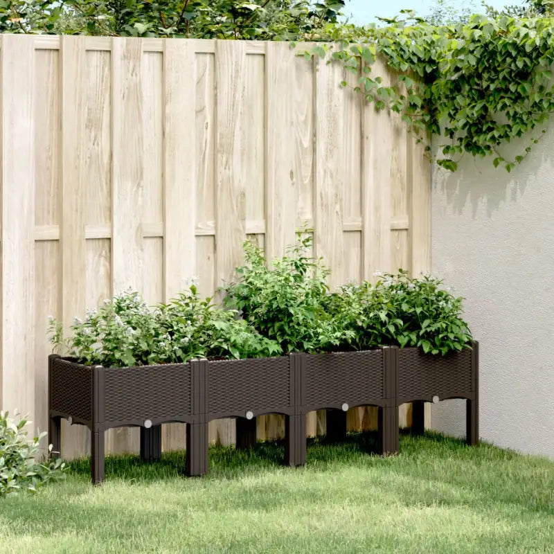 Duurzame plantenbak voor klimplanten in tuin of op terras - Bruin / 160 x 40 x 42 cm / 1 - Bloempotten & plantenbakken