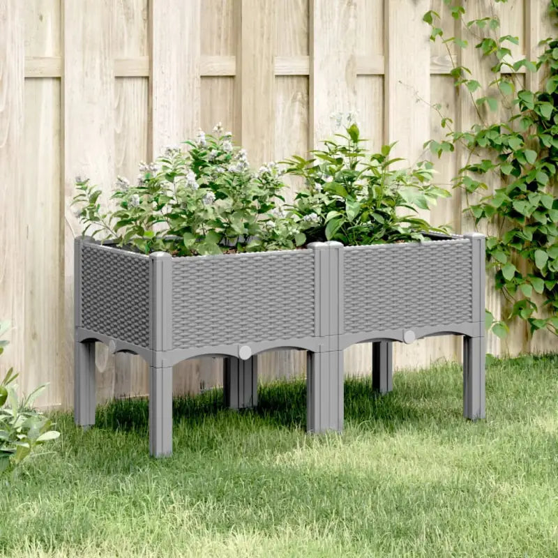 Duurzame plantenbak voor klimplanten in tuin of op terras - Lichtgrijs / 80 x 40 x 42 cm / 1 - Bloempotten &