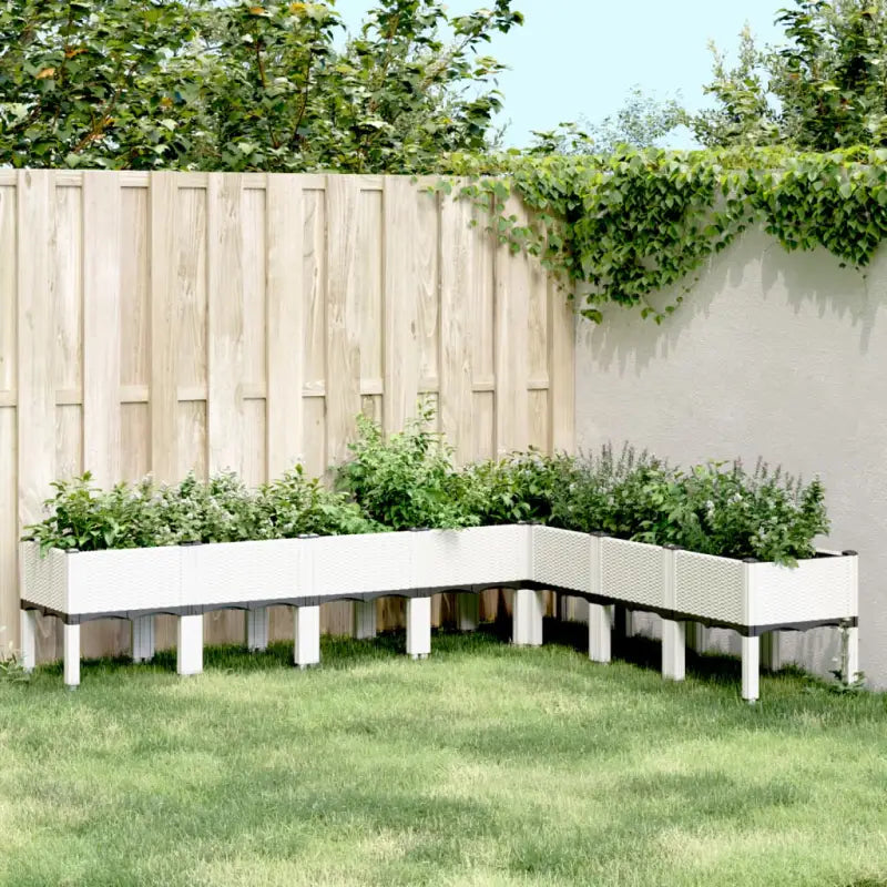 Duurzame plantenbak voor klimplanten in tuin of op terras - Wit / 200 x 160 x 42 cm / 1 - Bloempotten & plantenbakken