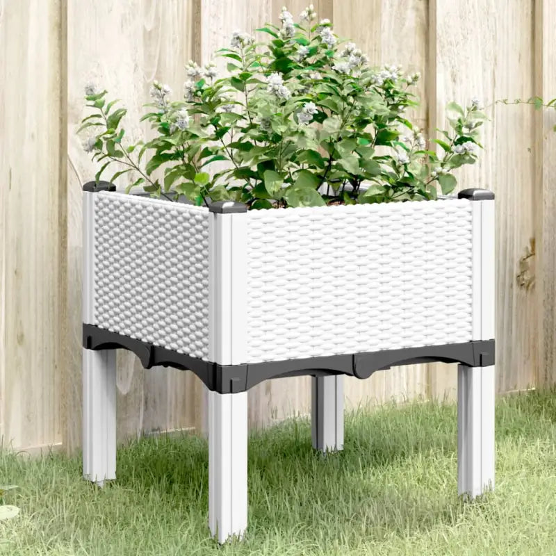 Duurzame plantenbak voor klimplanten in tuin of op terras - Wit / 40 x 40 x 42 cm / 1 - Bloempotten & plantenbakken