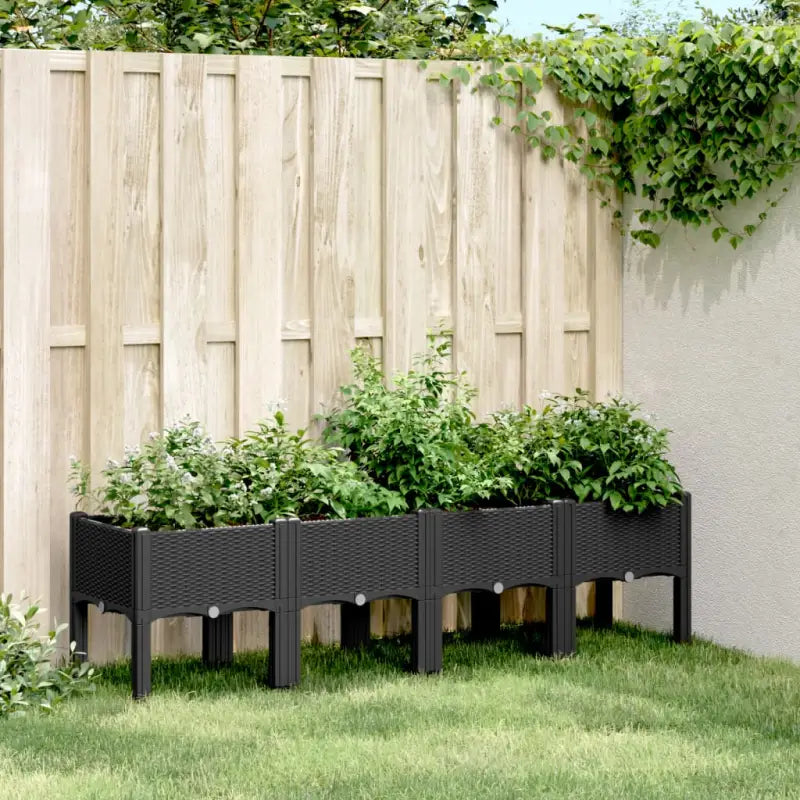 Duurzame plantenbak voor klimplanten in tuin of op terras - Zwart / 160 x 40 x 42 cm / 1 - Bloempotten & plantenbakken
