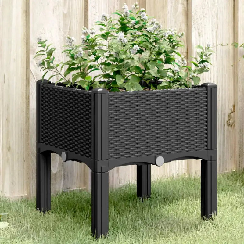Duurzame plantenbak voor klimplanten in tuin of op terras - Zwart / 40 x 40 x 42 cm / 1 - Bloempotten & plantenbakken