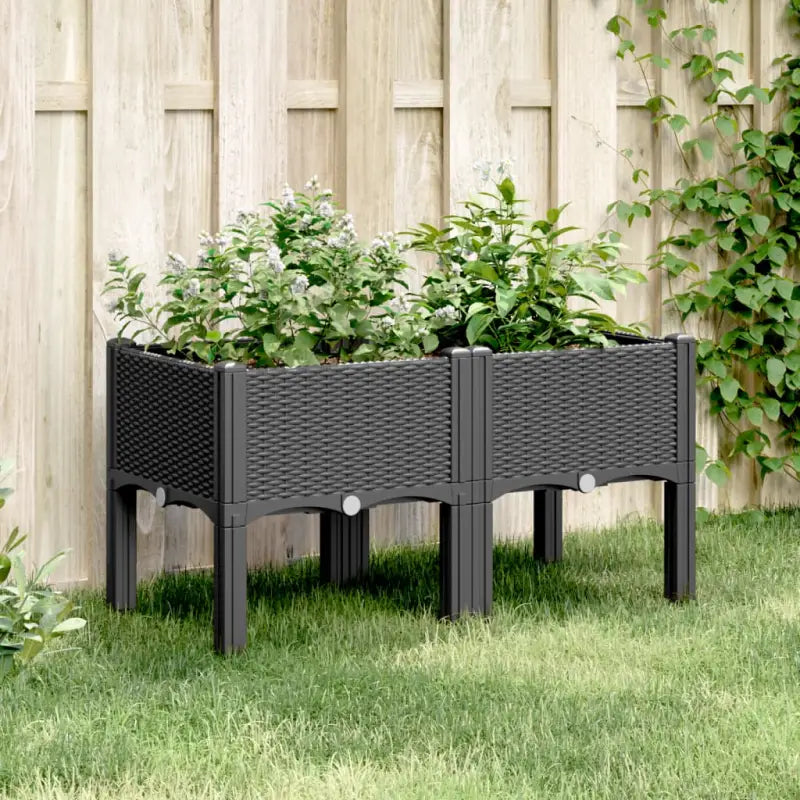 Duurzame plantenbak voor klimplanten in tuin of op terras - Zwart / 80 x 40 x 42 cm / 1 - Bloempotten & plantenbakken