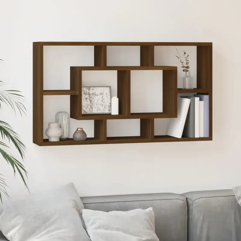 Duurzame wandplank voor boeken en decoratie - bruin eikenkleur / 1 - Wandplanken